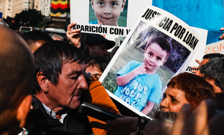 Manifestación en Buenos Aires por el retorno de Loan, niño desaparecido hace casi un mes