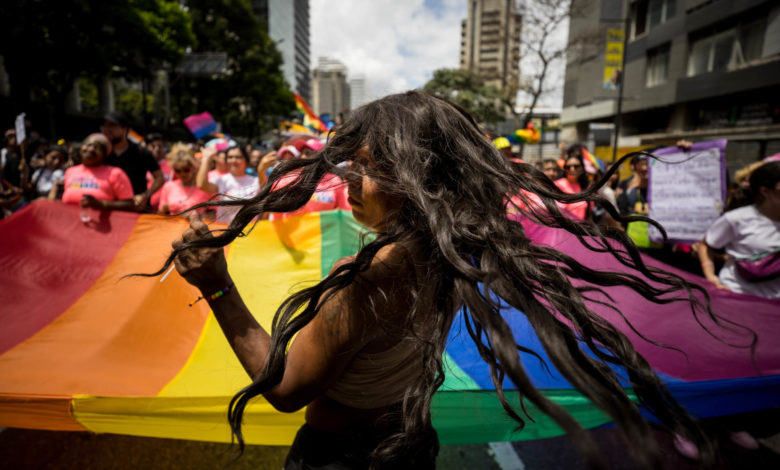 Venezolanos marchan para exigir el reconocimiento de los derechos de la comunidad LGTBI