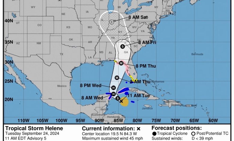 Florida en estado de emergencia por la previsible llegada de Helene como un huracán mayor