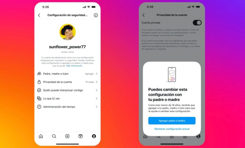 Presentaron las cuentas de adolescente de Instagram: "Protección para ellos, tranquilidad para los padres"