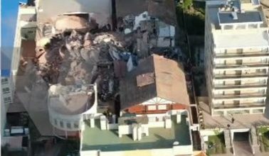 Un edificio de 10 pisos se desplomó en la ciudad costera argentina Villa Gesell: Hay personas entre los escombros