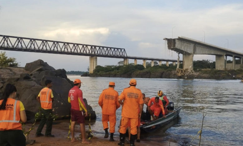 Suben a 8 muertos y 9 desaparecidos por el derrumbe de un puente en el norte de Brasil