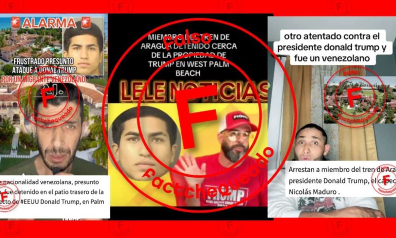 Factchequeando: "No, no arrestaron a un presunto miembro de la banda criminal Tren de Aragua en el patio de Donald Trump"