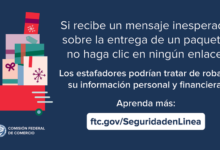 Los estafadores están enviando mensajes de phishing durante esta temporada de fiestas