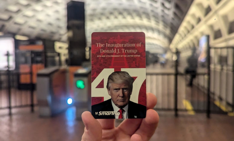 El metro de Washington lanza tarjetas conmemorativas por la investidura de Trump