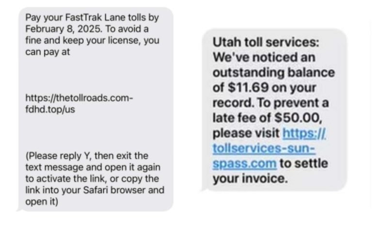 Alerta en Utah: Detectan estafa con mensajes falsos sobre supuestos servicios de peajes