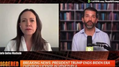 María Corina Machado y Donald Trump Jr.: "Revocar la licencia a Chevron es un paso clave contra Maduro" (+VIDEO)