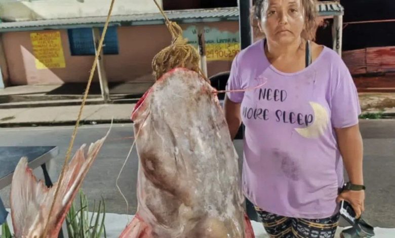 Lola la pescadora sorprende con la captura de un impresionante lau lau en el Orinoco (+FOTOS)